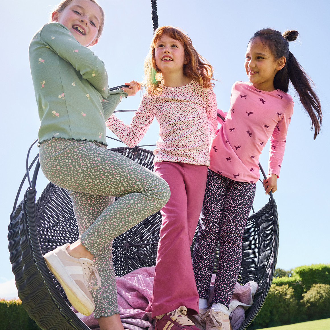 Mädchen Leggings mit Blumen