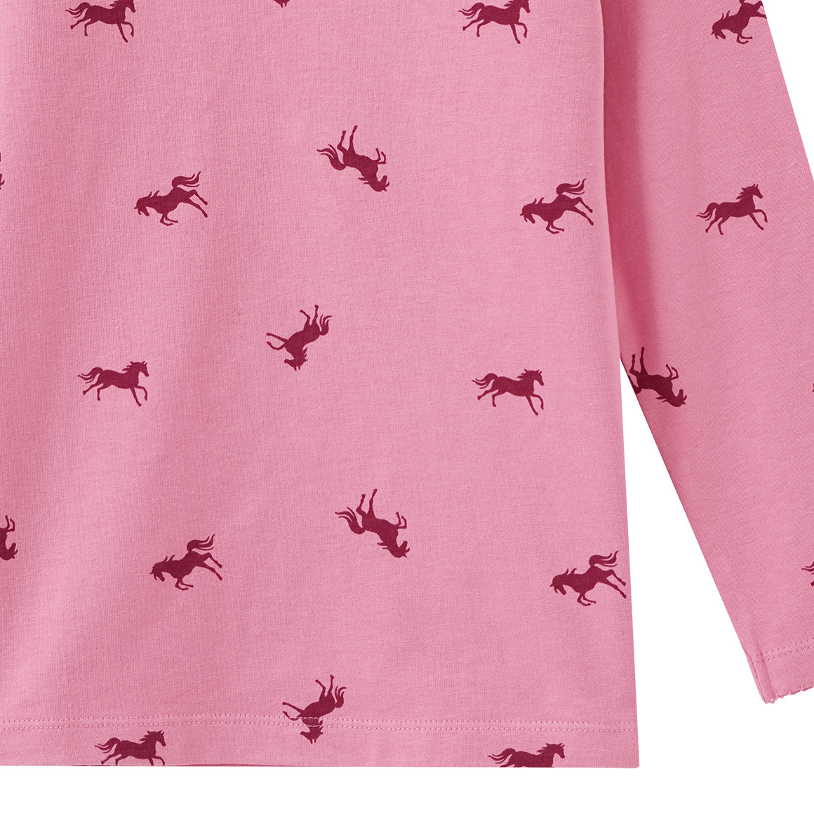 Mädchen Langarmshirt mit Pferde-Prints