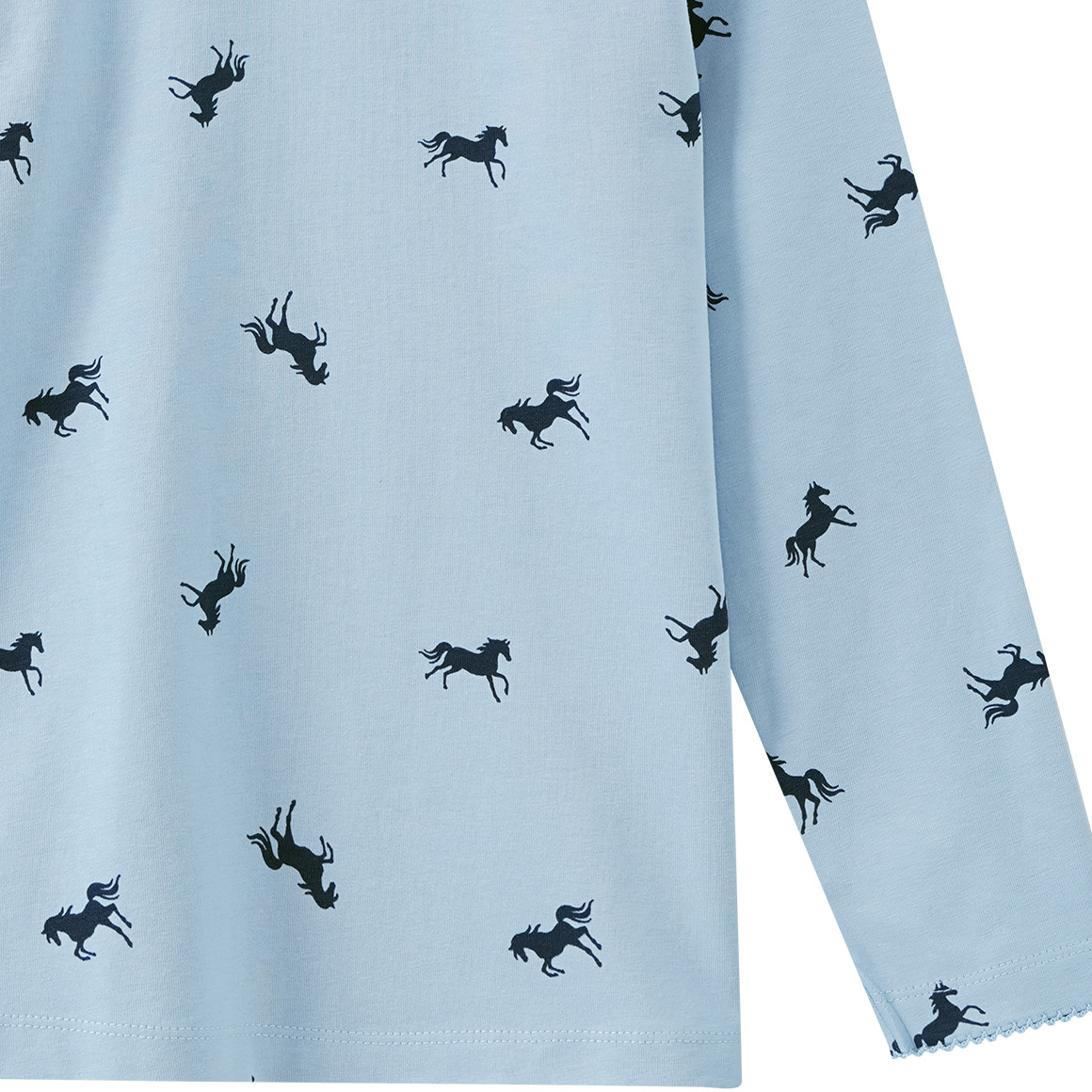Mädchen Langarmshirt mit Pferde-Prints