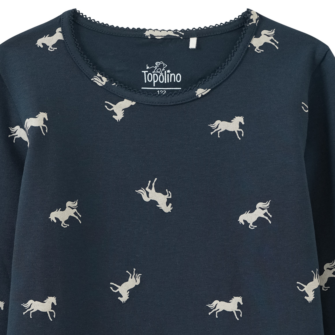 Mädchen Langarmshirt mit Pferde-Prints