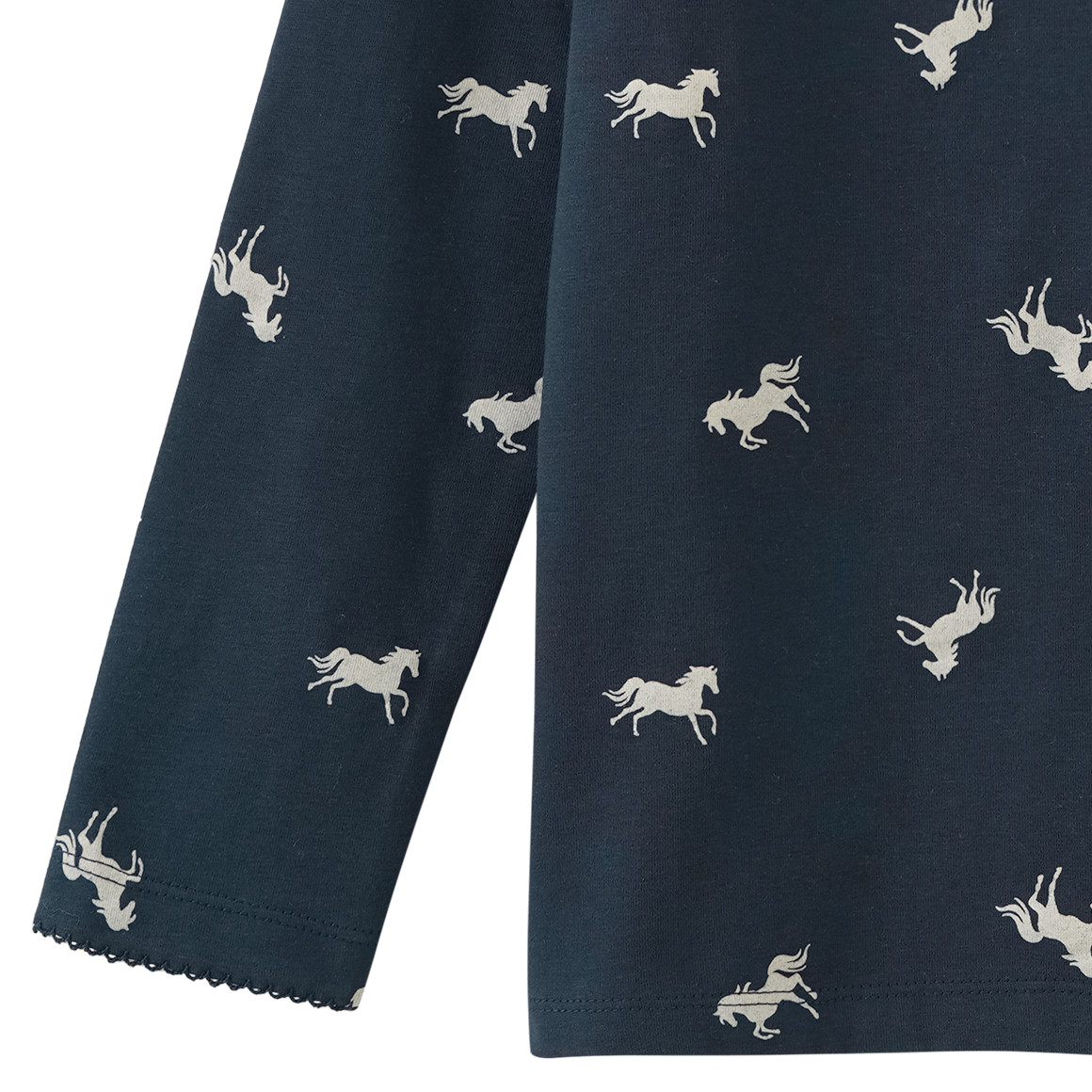 Mädchen Langarmshirt mit Pferde-Prints