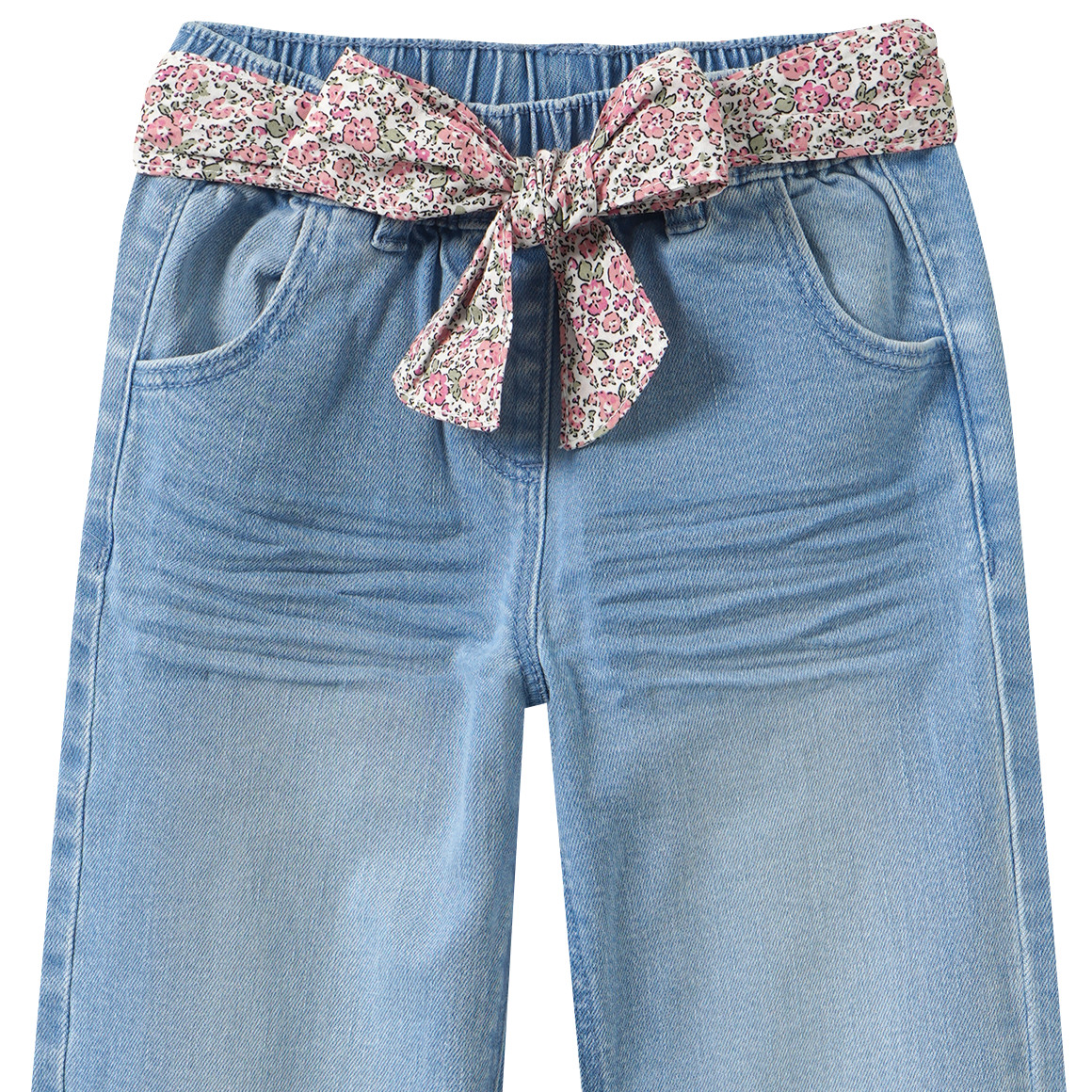 Mädchen Jeans mit Stoffgürtel