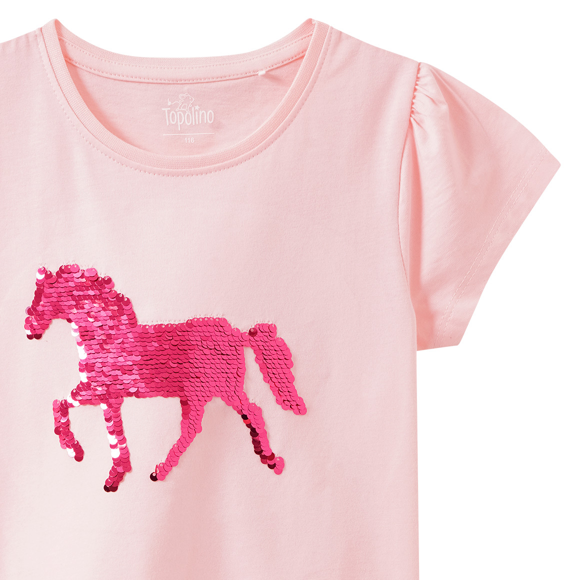 Mädchen T-Shirt mit Wendepailletten