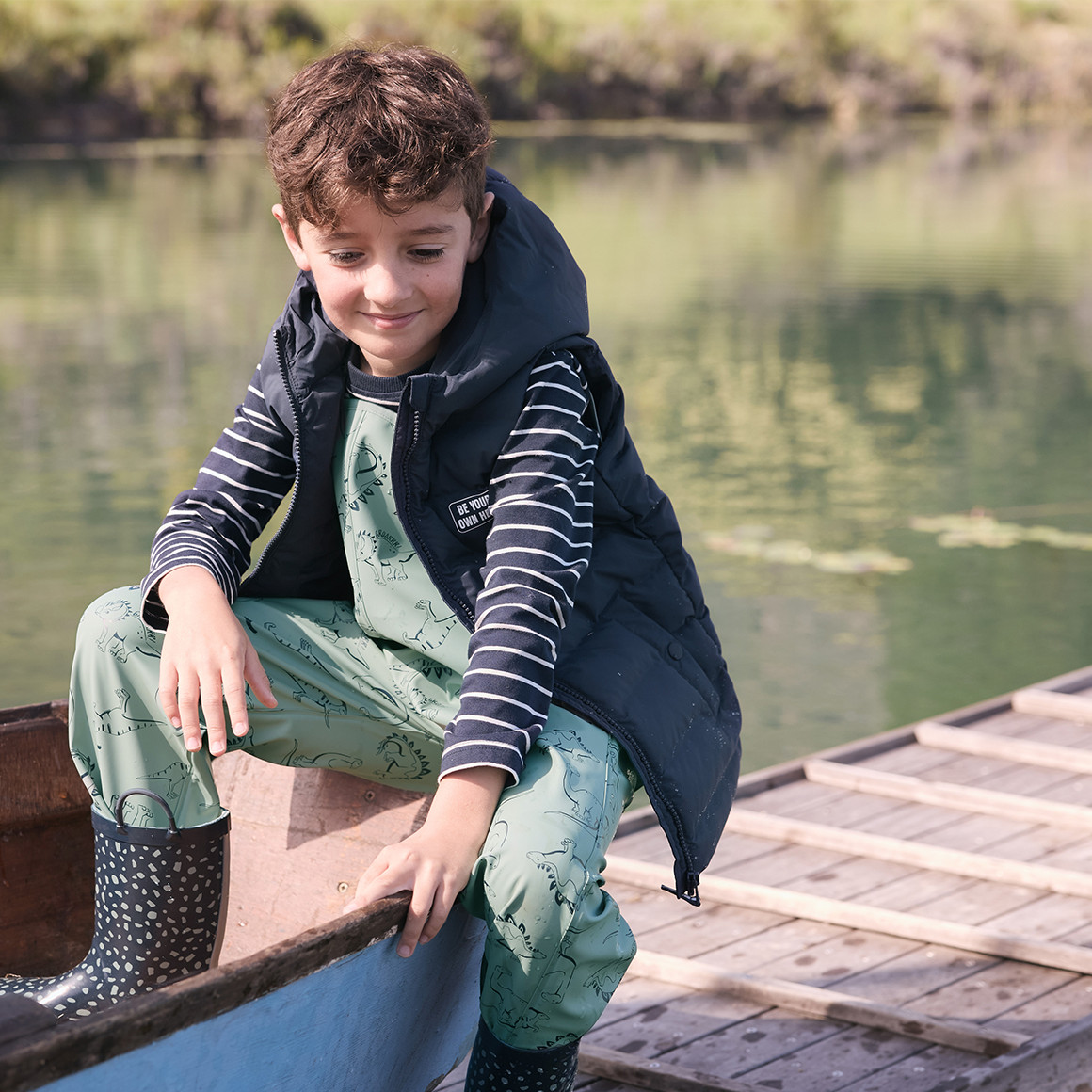 Jungen Steppweste mit Kapuze