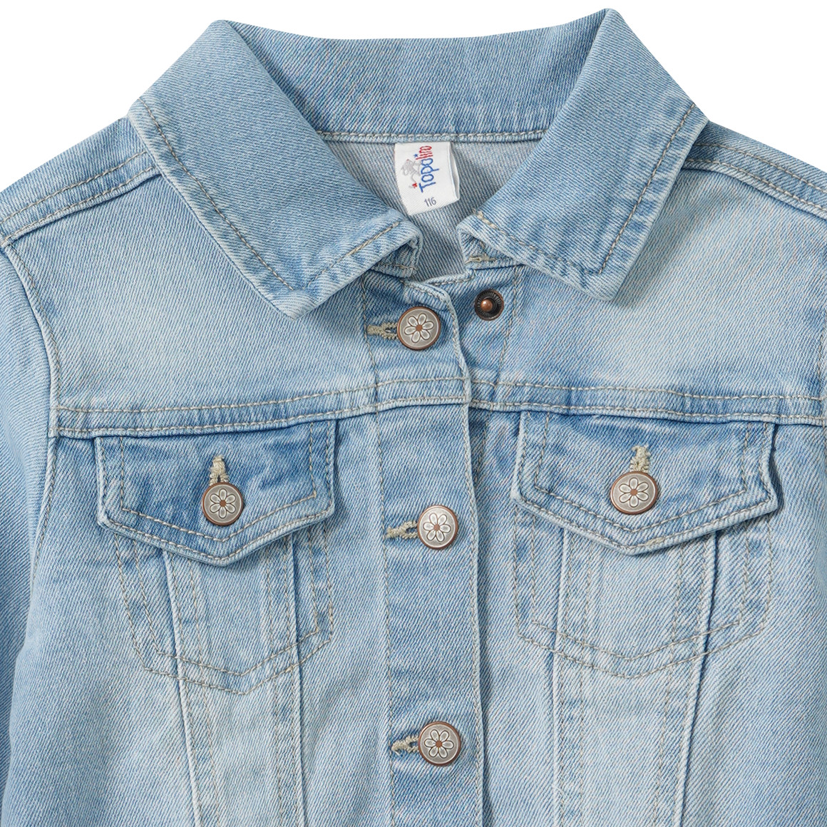 Mädchen Jeansjacke mit Rüschendetail