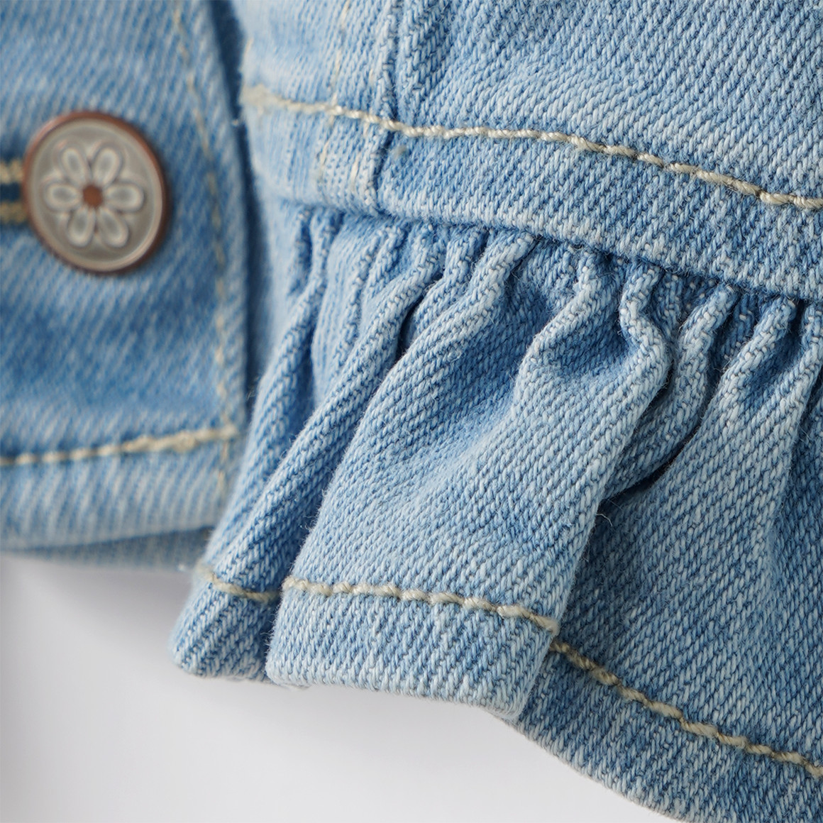 Mädchen Jeansjacke mit Rüschendetail