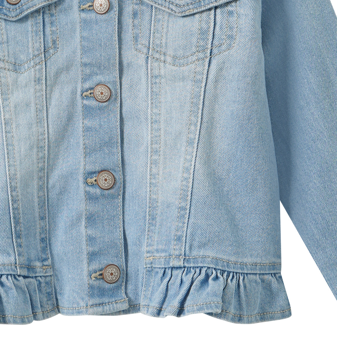 Mädchen Jeansjacke mit Rüschendetail