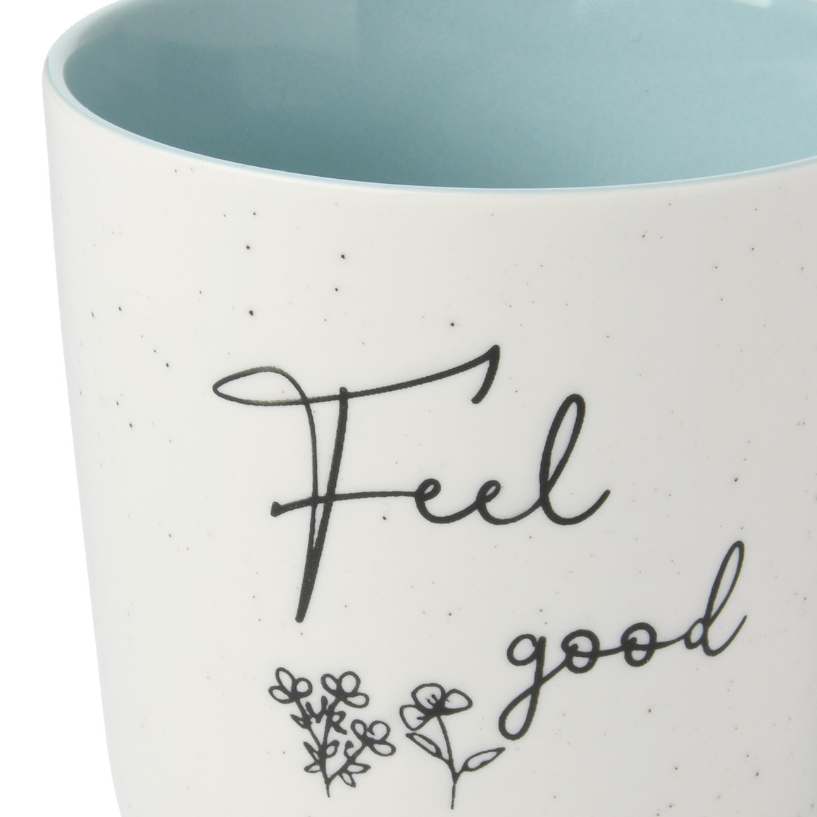 Tasse mit Herzhenkel und Schriftzug