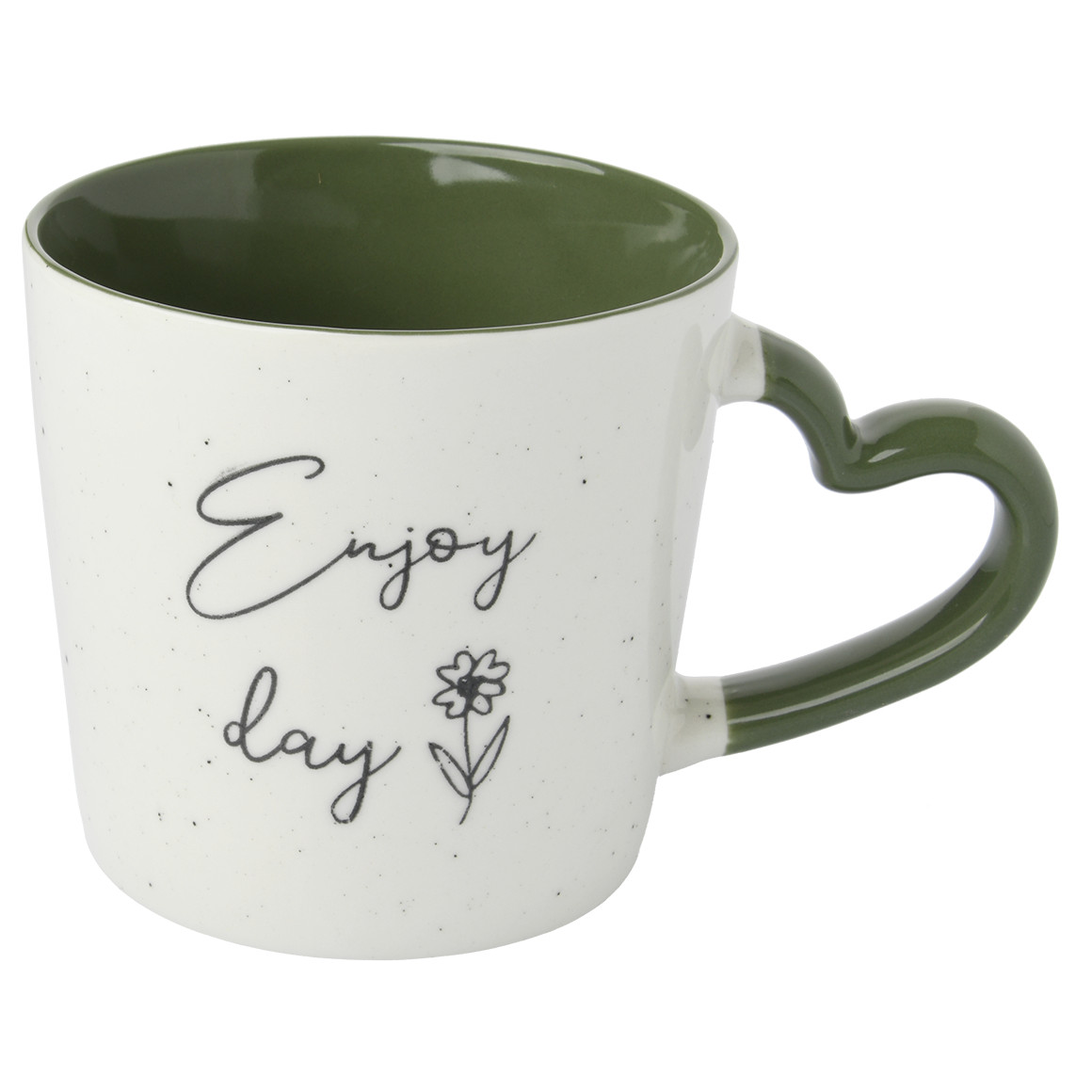 Tasse mit Herzhenkel und Schriftzug