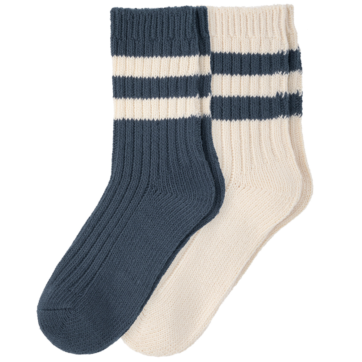 2 Paar Jungen Stricksocken mit Streifen