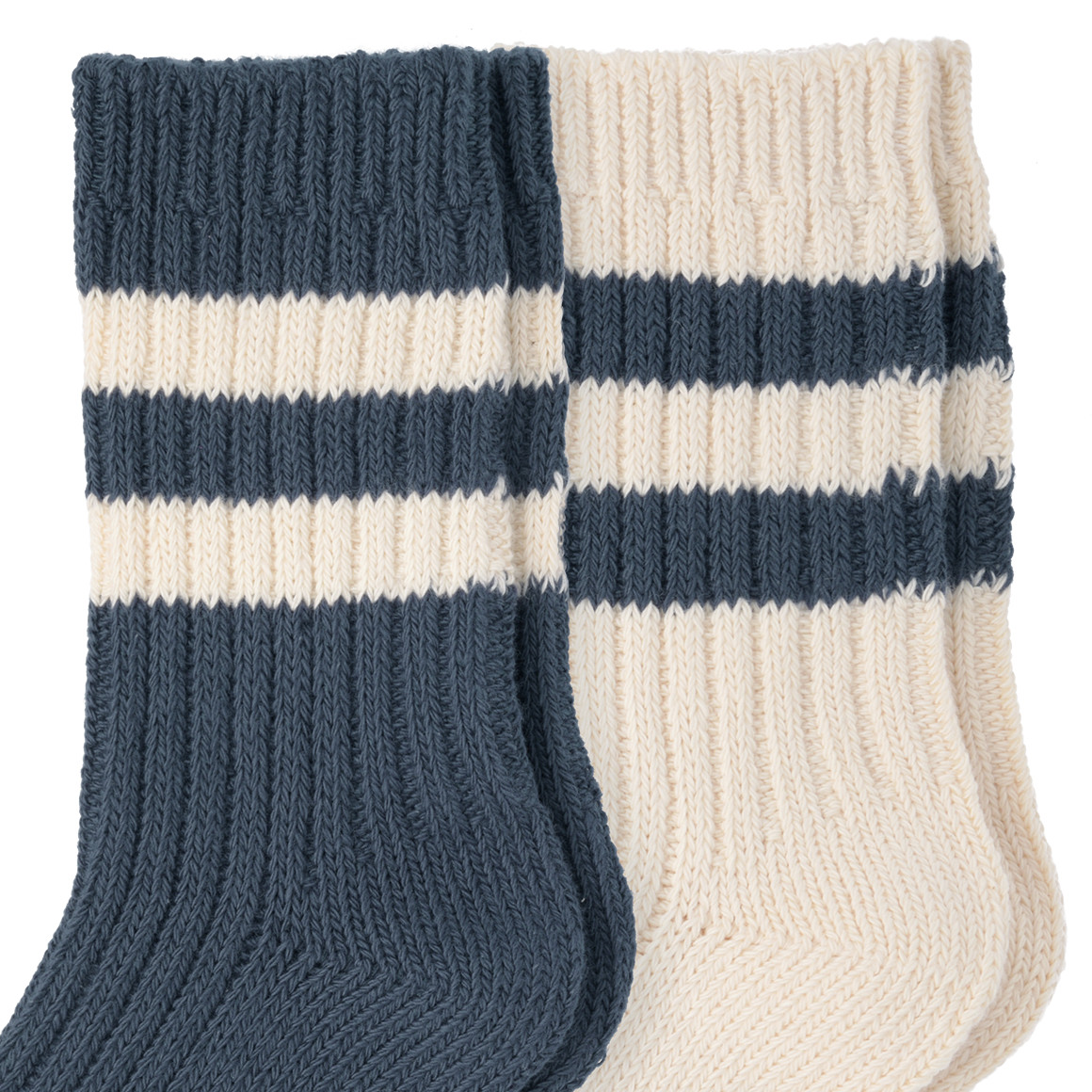 2 Paar Jungen Stricksocken mit Streifen