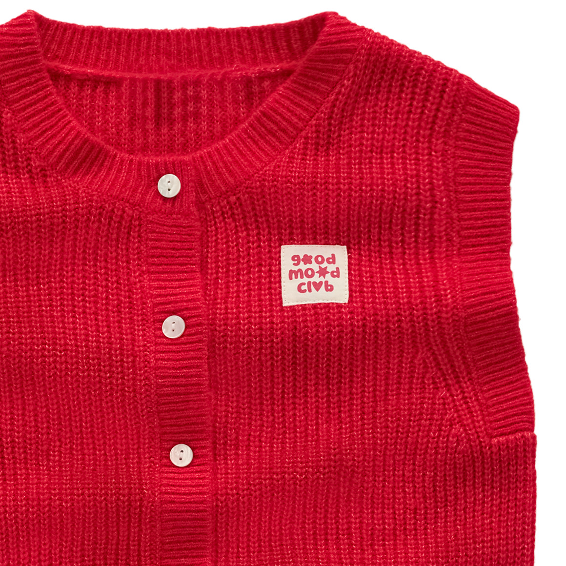 Gebreid meisjesvest met wol