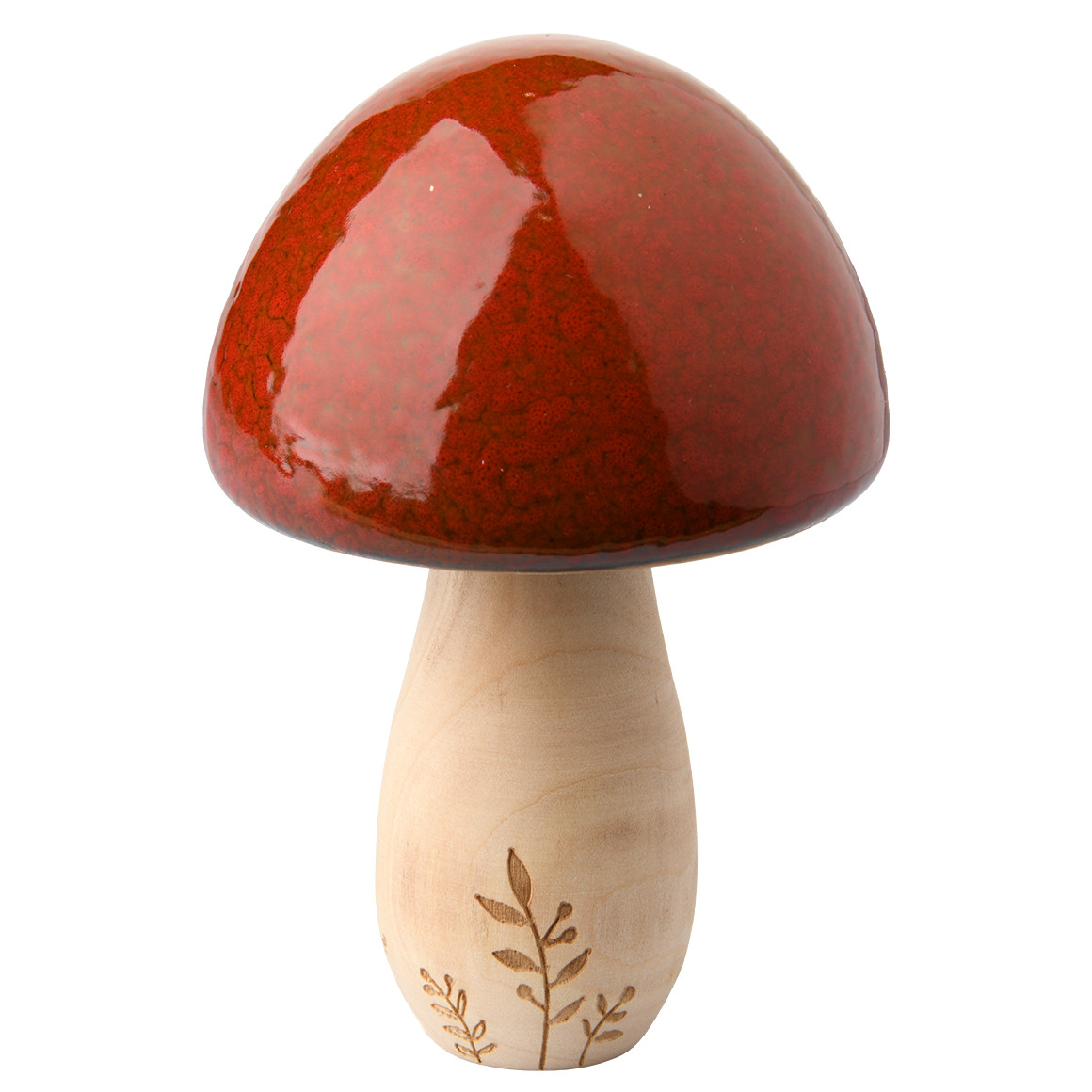 Großer Deko-Pilz mit glänzender Oberfläche