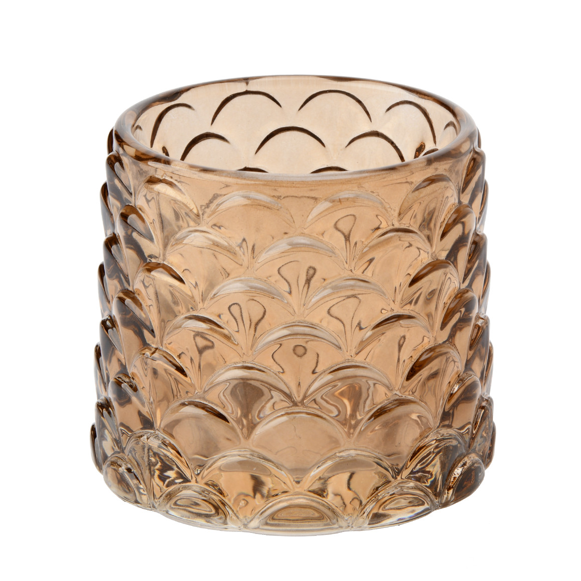 Windlicht aus Glas im Zapfendesign