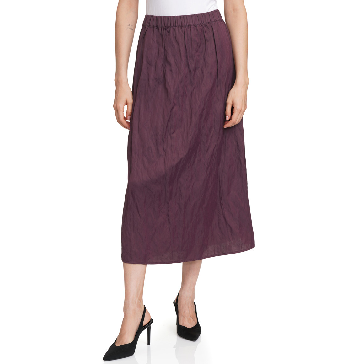 Damen Satinrock im Crinkle-Look