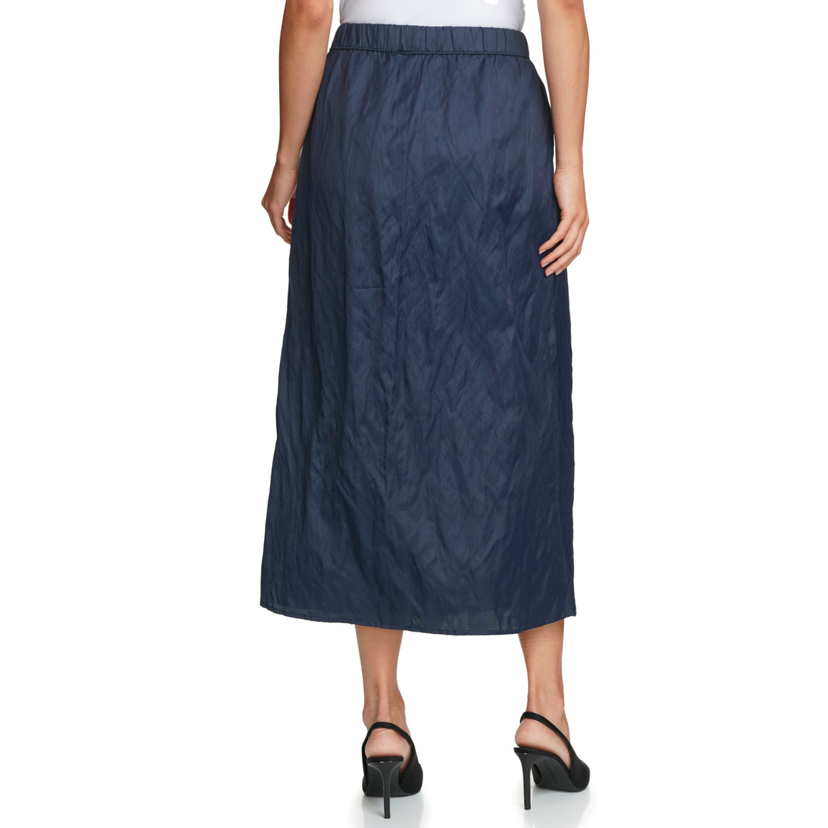 Damen Satinrock im Crinkle-Look