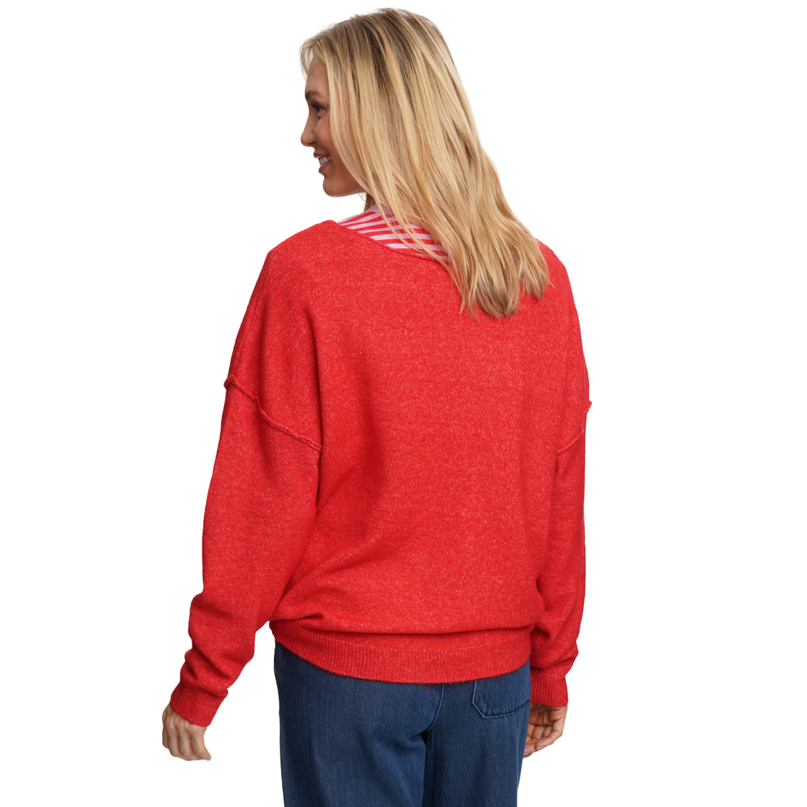 Damen Strickpullover mit U-Boot-Ausschnitt