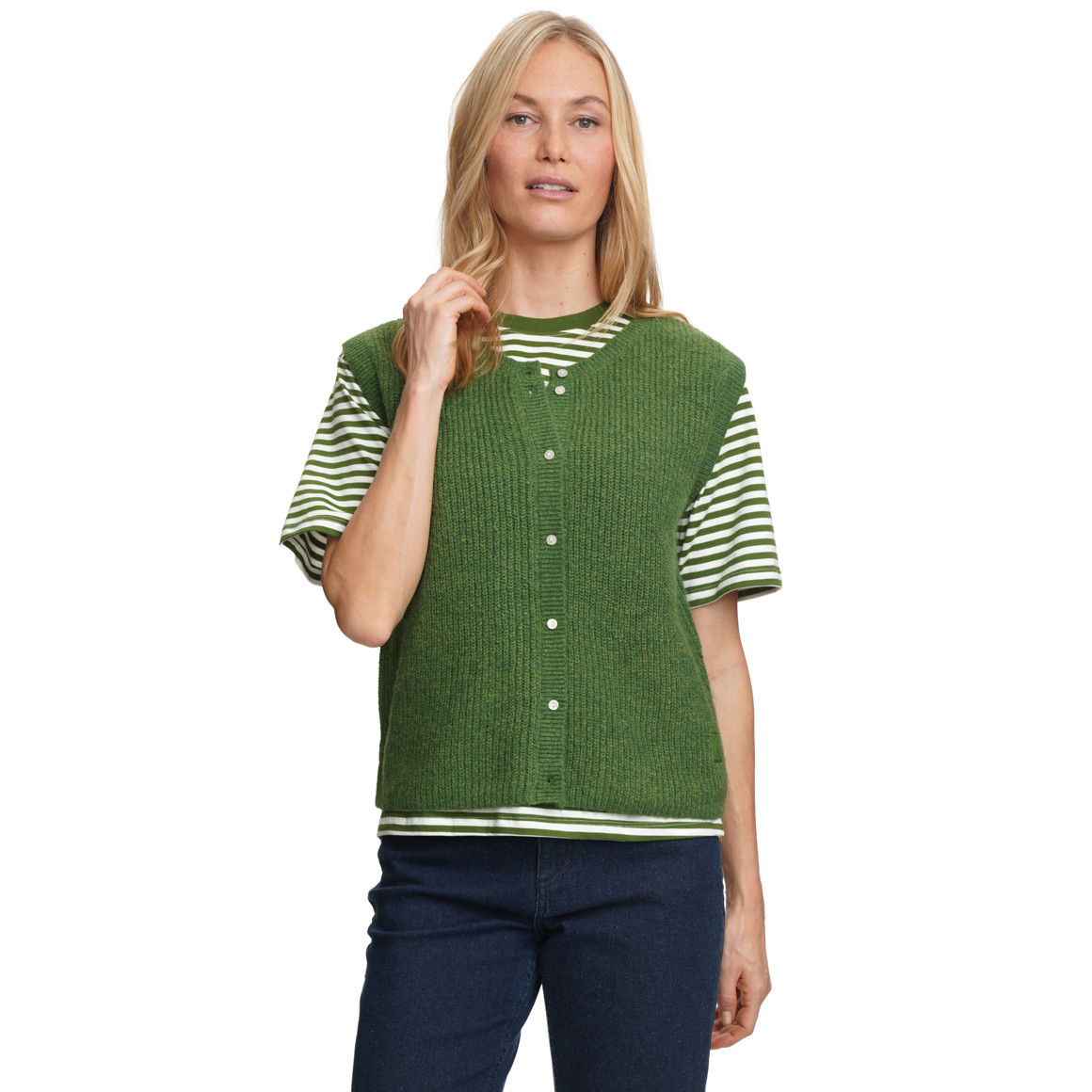Damen Strickweste mit Knopfleiste