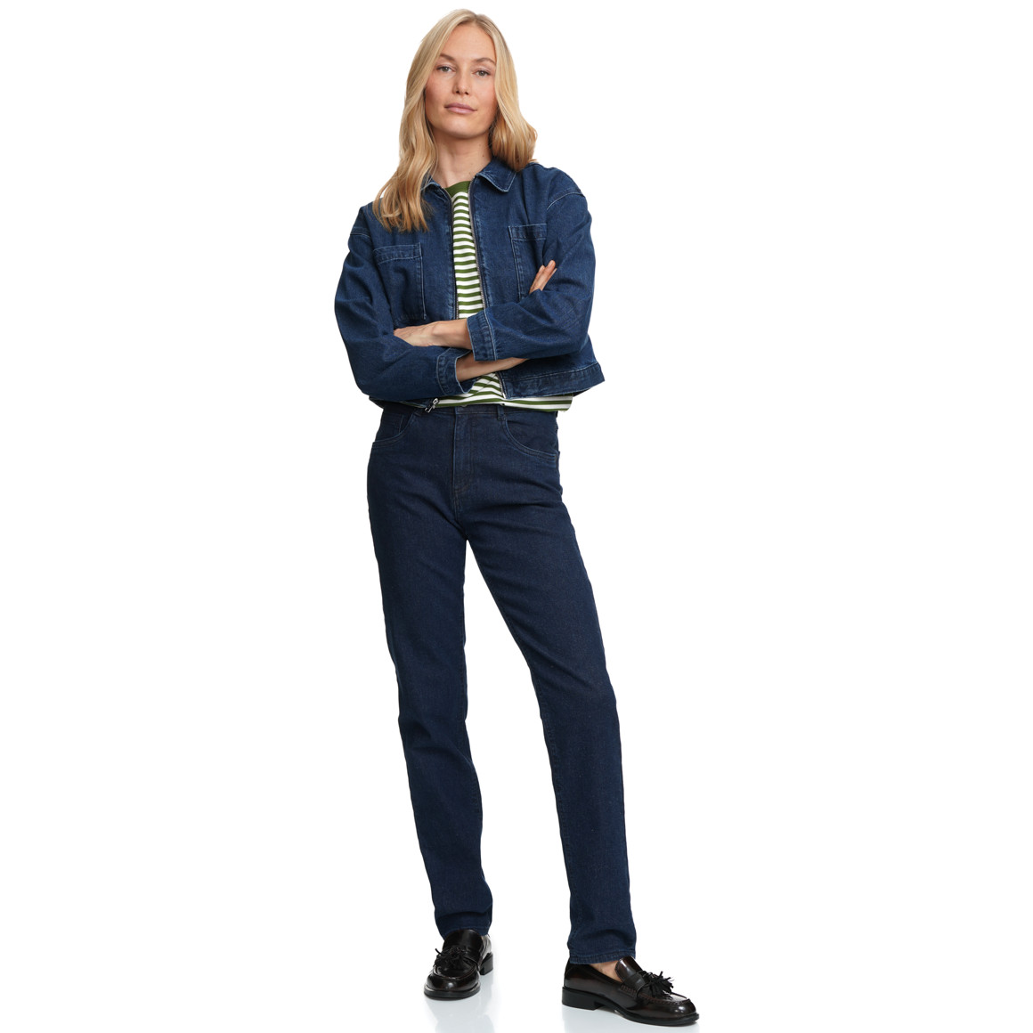 Damen Jeansjacke mir Reißverschluss