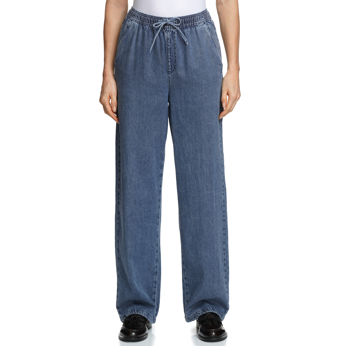 Damen Wide-Leg-Jeans mit Elastikbund