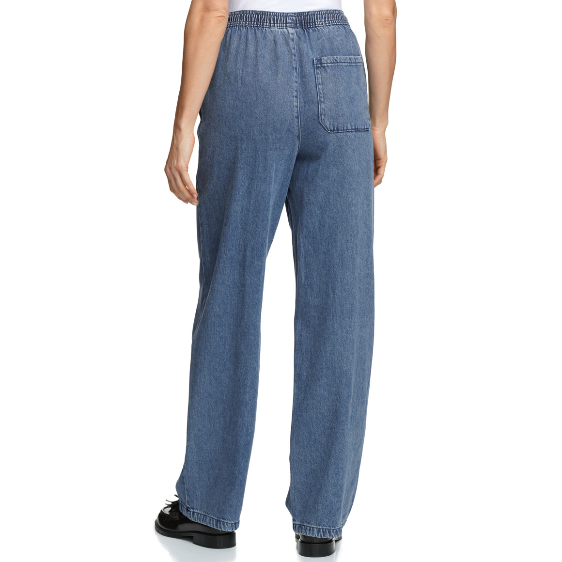 Damen Wide-Leg-Jeans mit Elastikbund