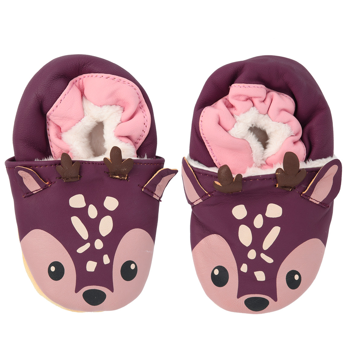 Kruipschoenen van babyleer met hertenmotief