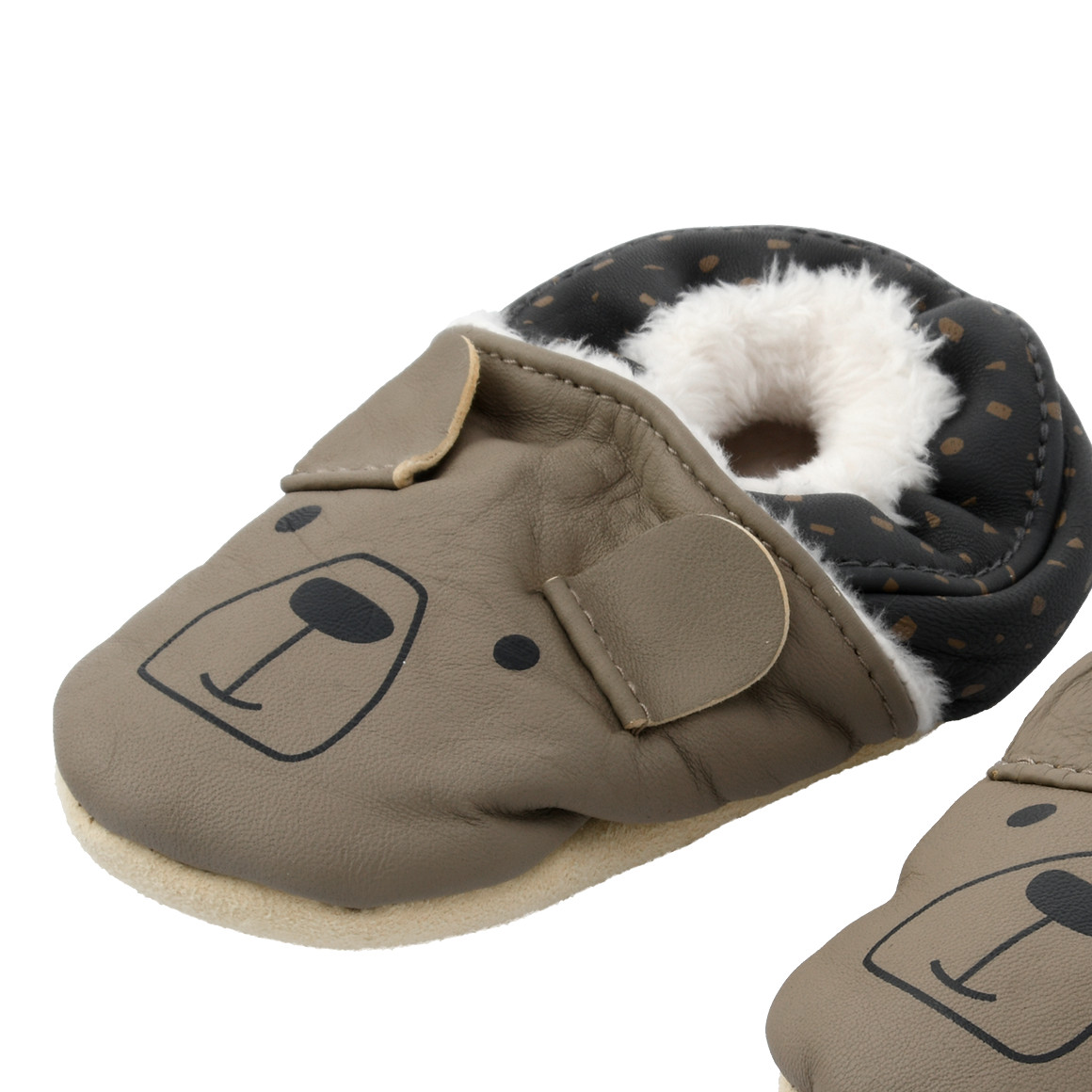 Kruipschoenen van babyleer met hertenmotief