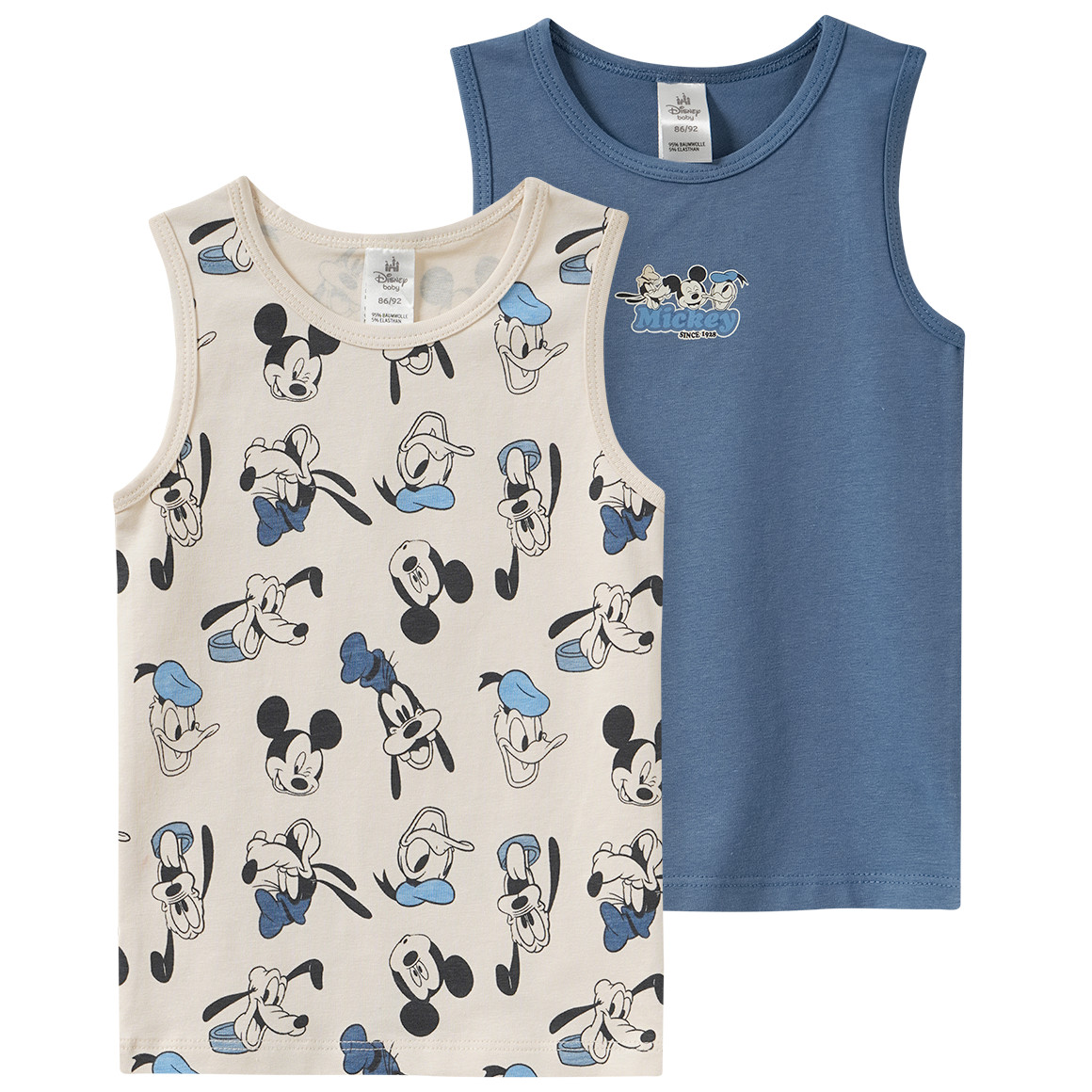 2 Micky Maus Unterhemden im Set