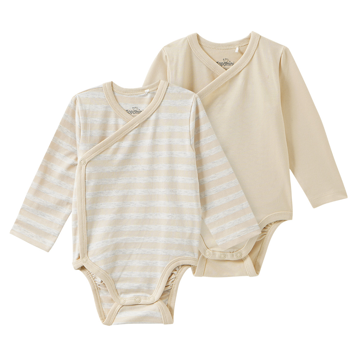 2 Baby Wickelbodys mit Bio-Baumwolle