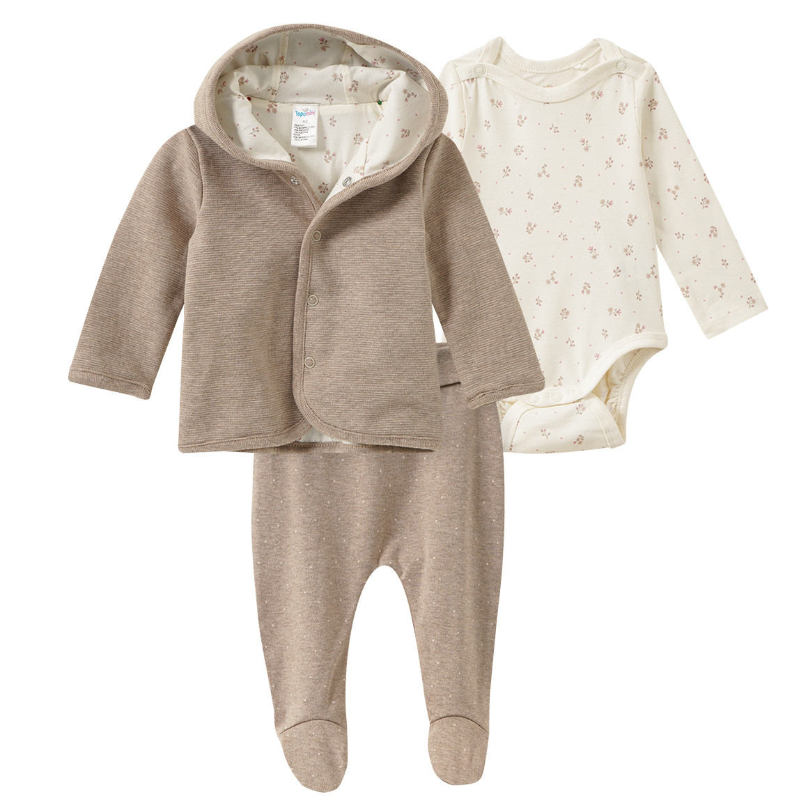 Baby Set aus Jacke, Body und Hose