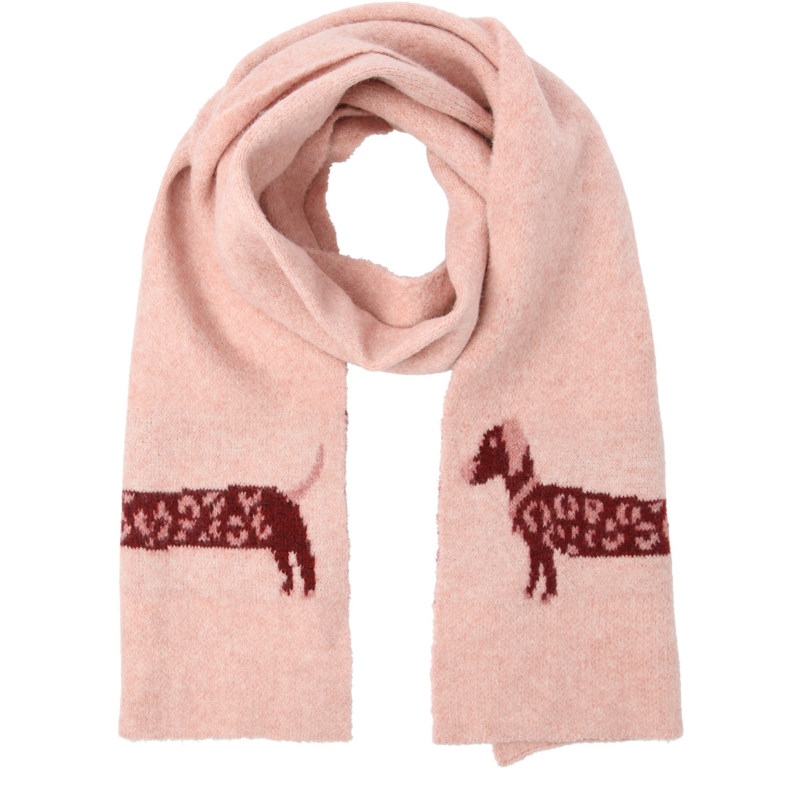 Damen Strickschal mit Dackel-Motiv