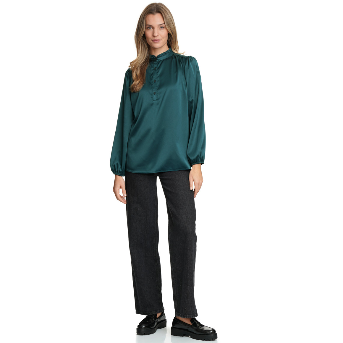 Damen Bluse in Satin-Optik