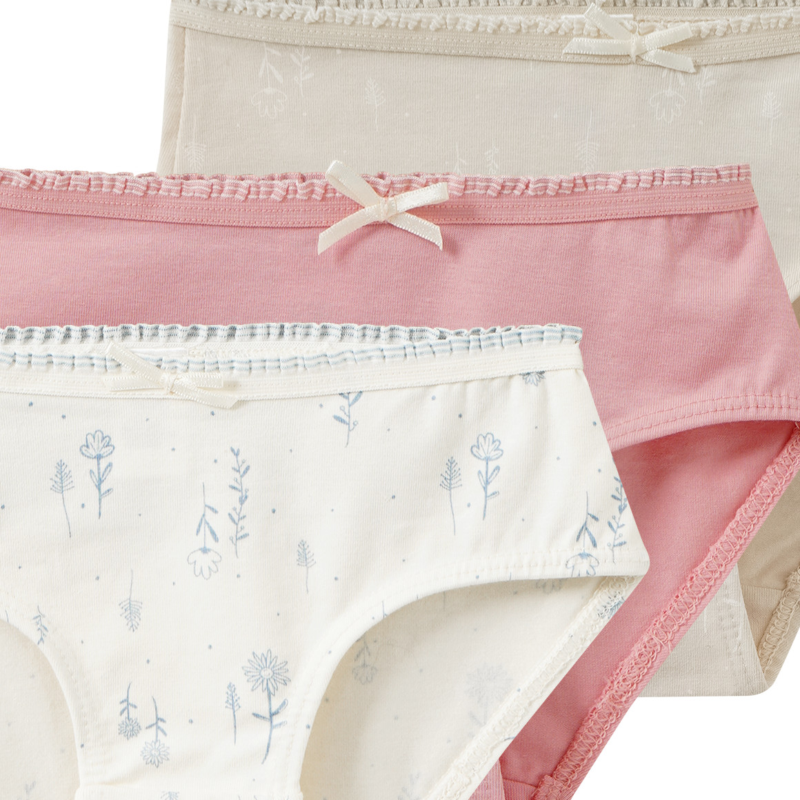3 Mädchen Slips mit Rüschen