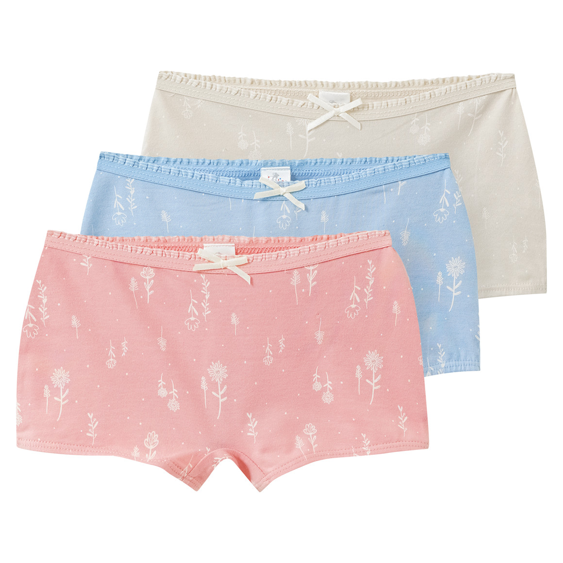 3 Mädchen Pantys mit floralem Print