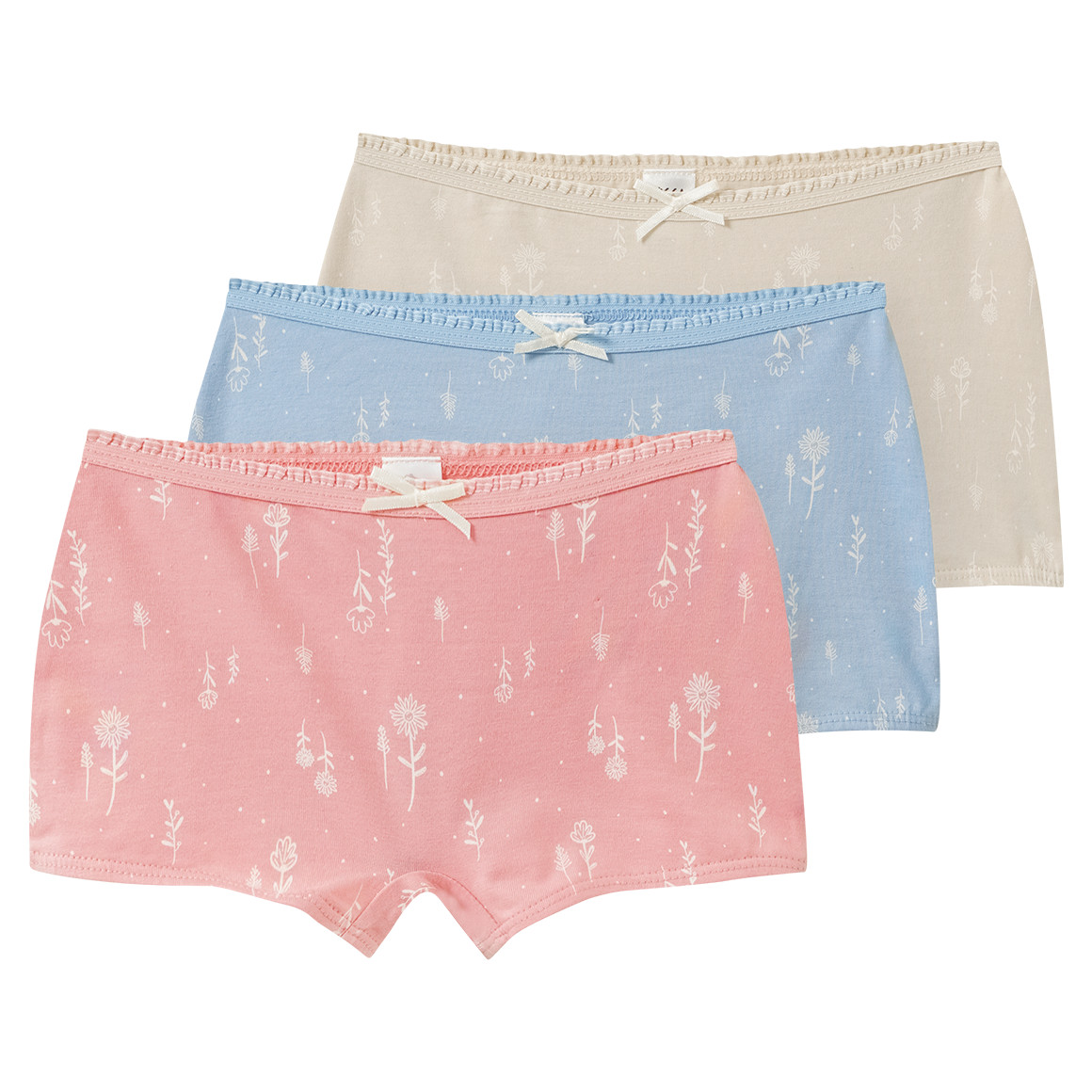 3 Mädchen Pantys mit floralem Print