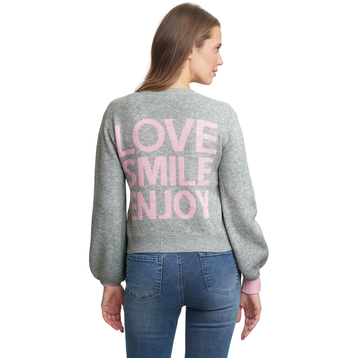 Damen Strickjacke mit Schriftzug