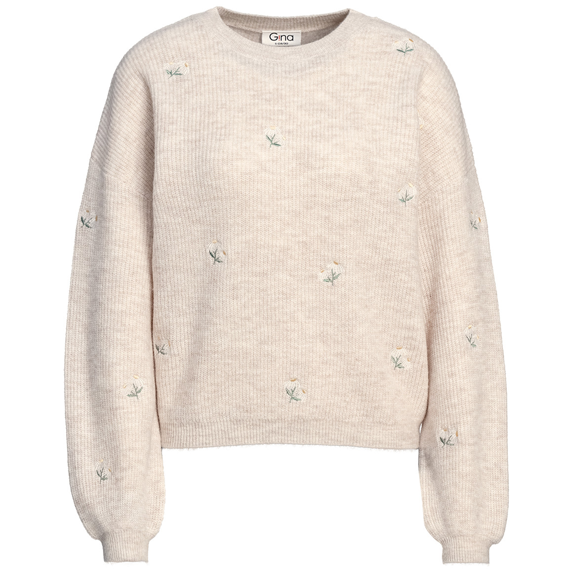 Gebreide damestrui met all-over borduursel