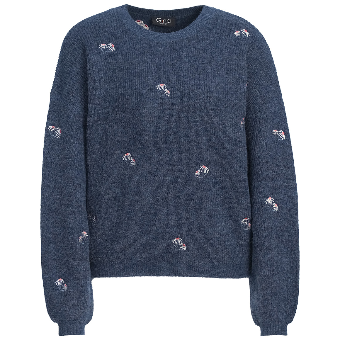 Damen Strickpullover mit Allover-Stickerei