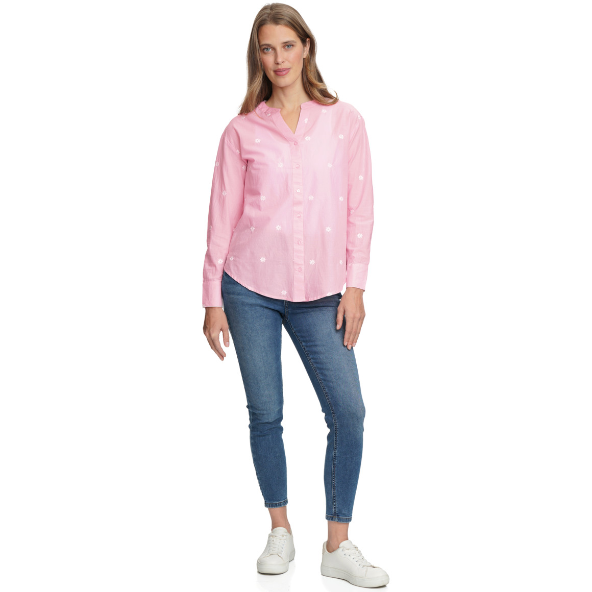 Damen Bluse mit Allover-Stickerei
