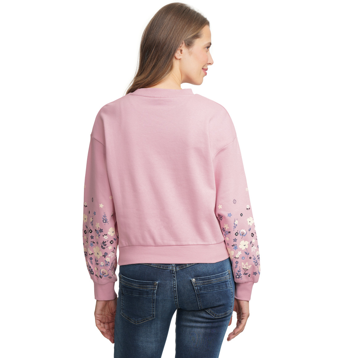 Damen Sweatshirt mit Blumen-Print
