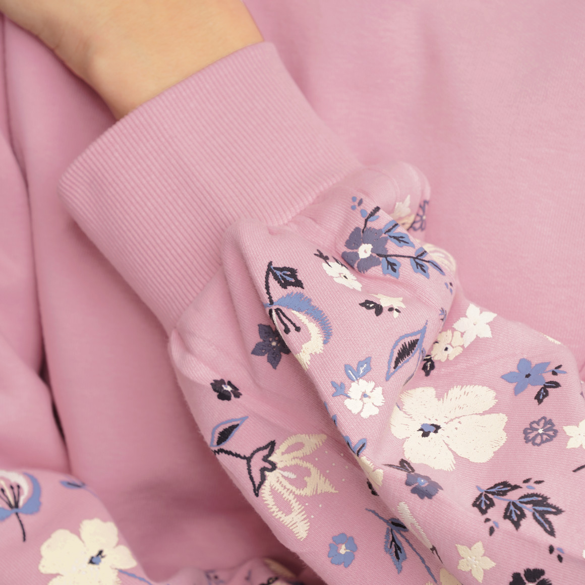 Damen Sweatshirt mit Blumen-Print