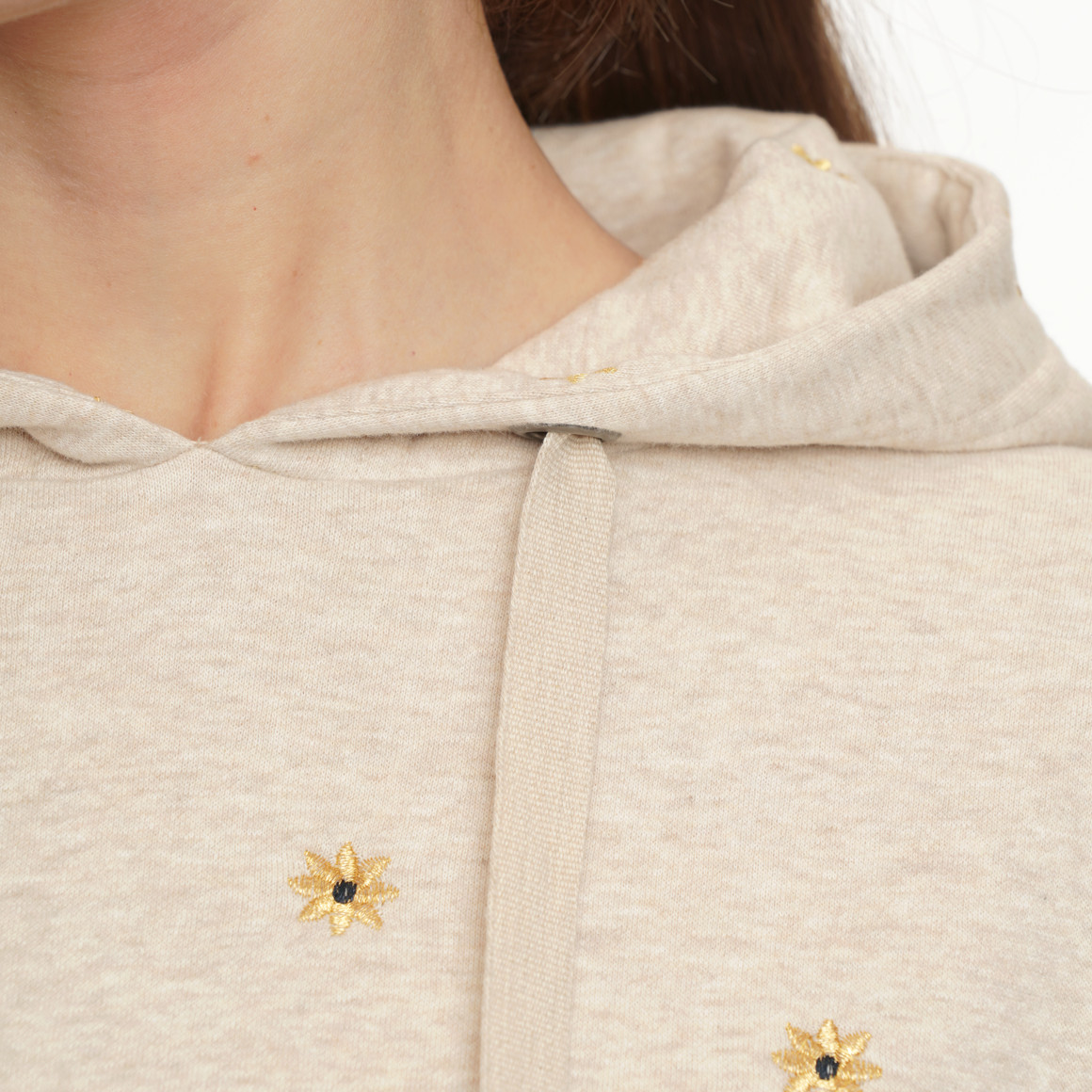 Damen Hoodie mit Allover-Stickerei