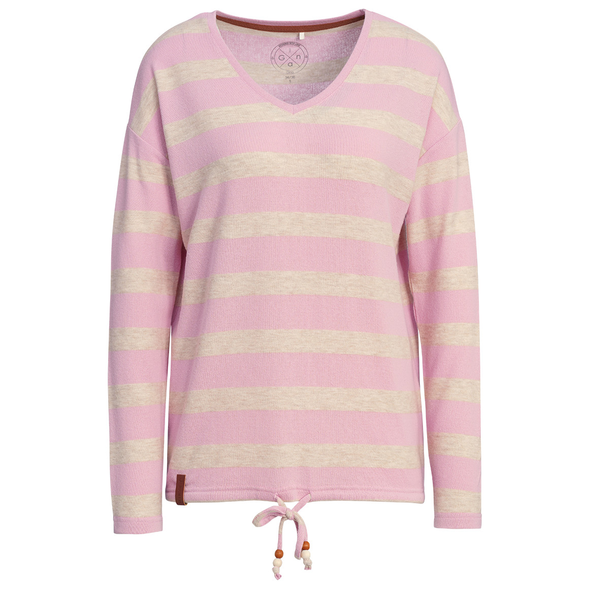 Damesshirt met lange mouwen en strepen