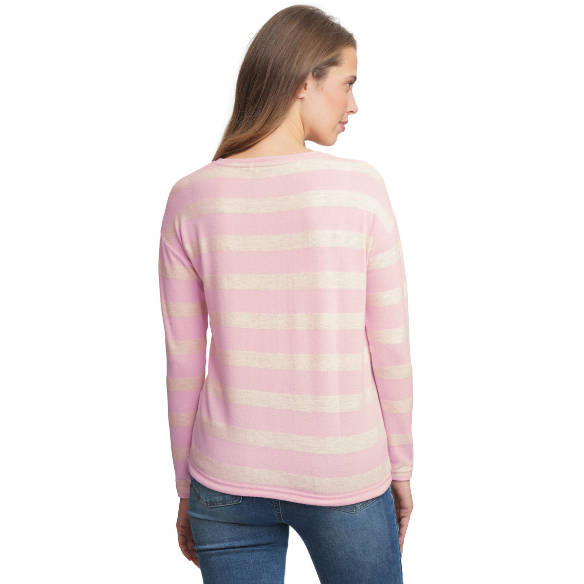 Damesshirt met lange mouwen en strepen