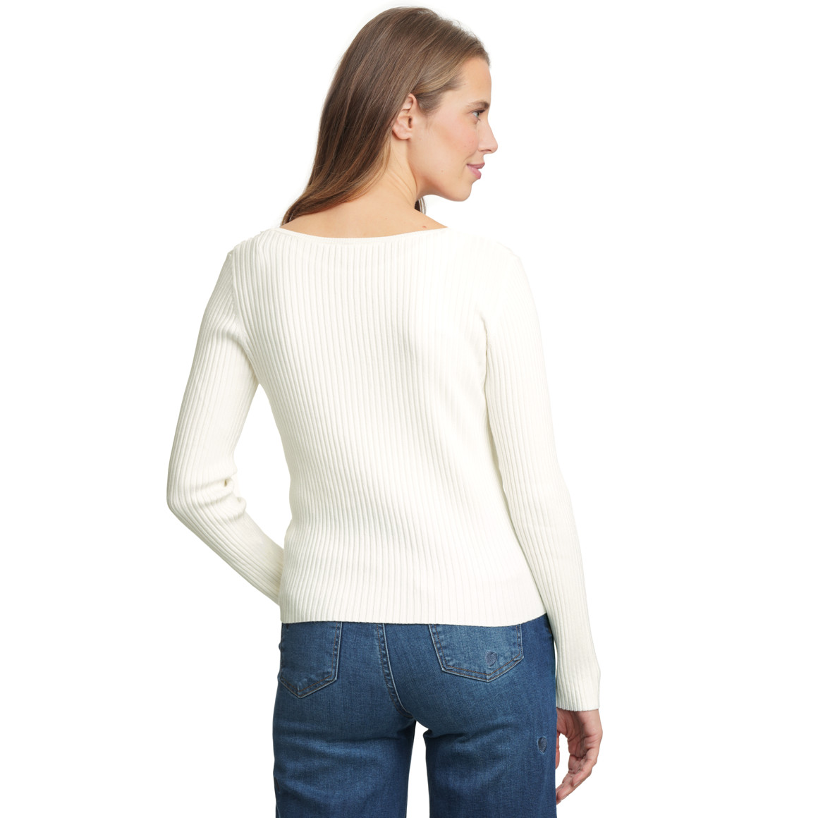 Damesshirt met lange mouwen en ronde hals