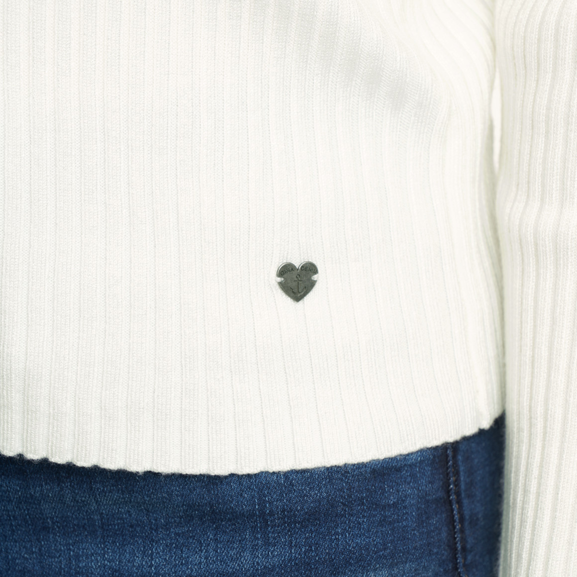 Damesshirt met lange mouwen en ronde hals