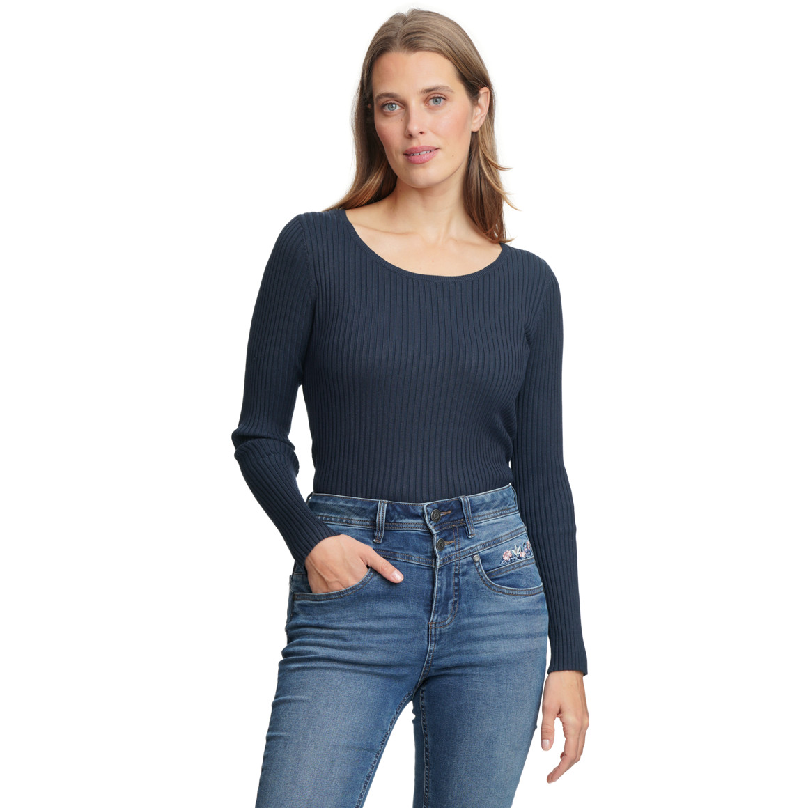Damen Langarmshirt mit Rundhalsausschnitt