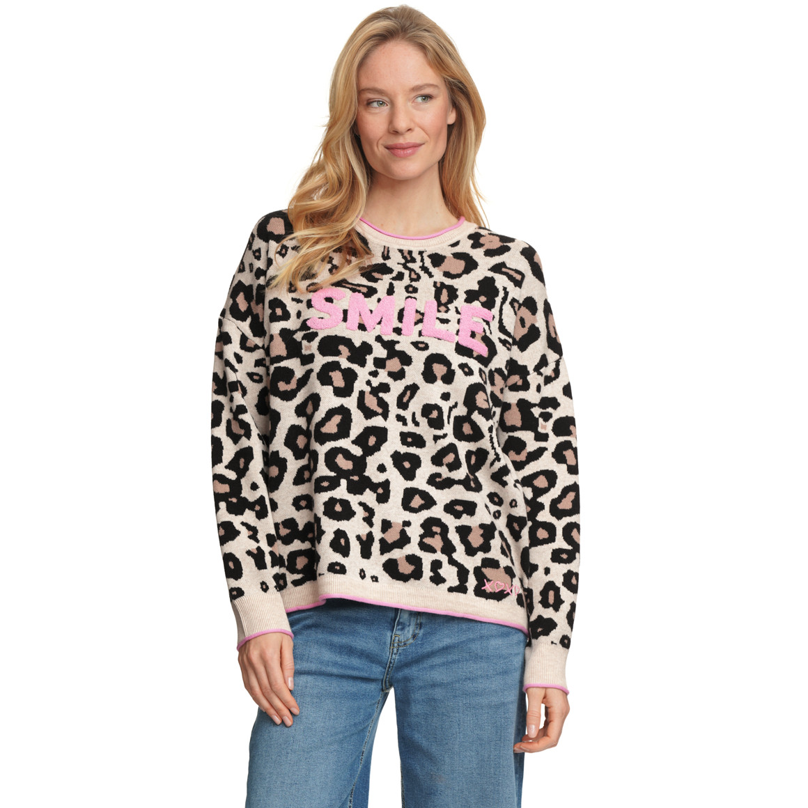 Damen Strickpullover im Leo-Look