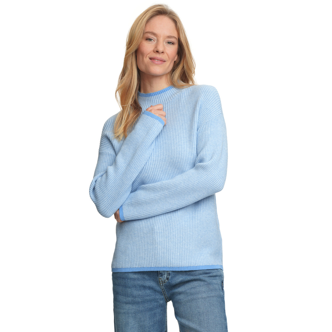 Damen Strickpullover mit Stehkragen