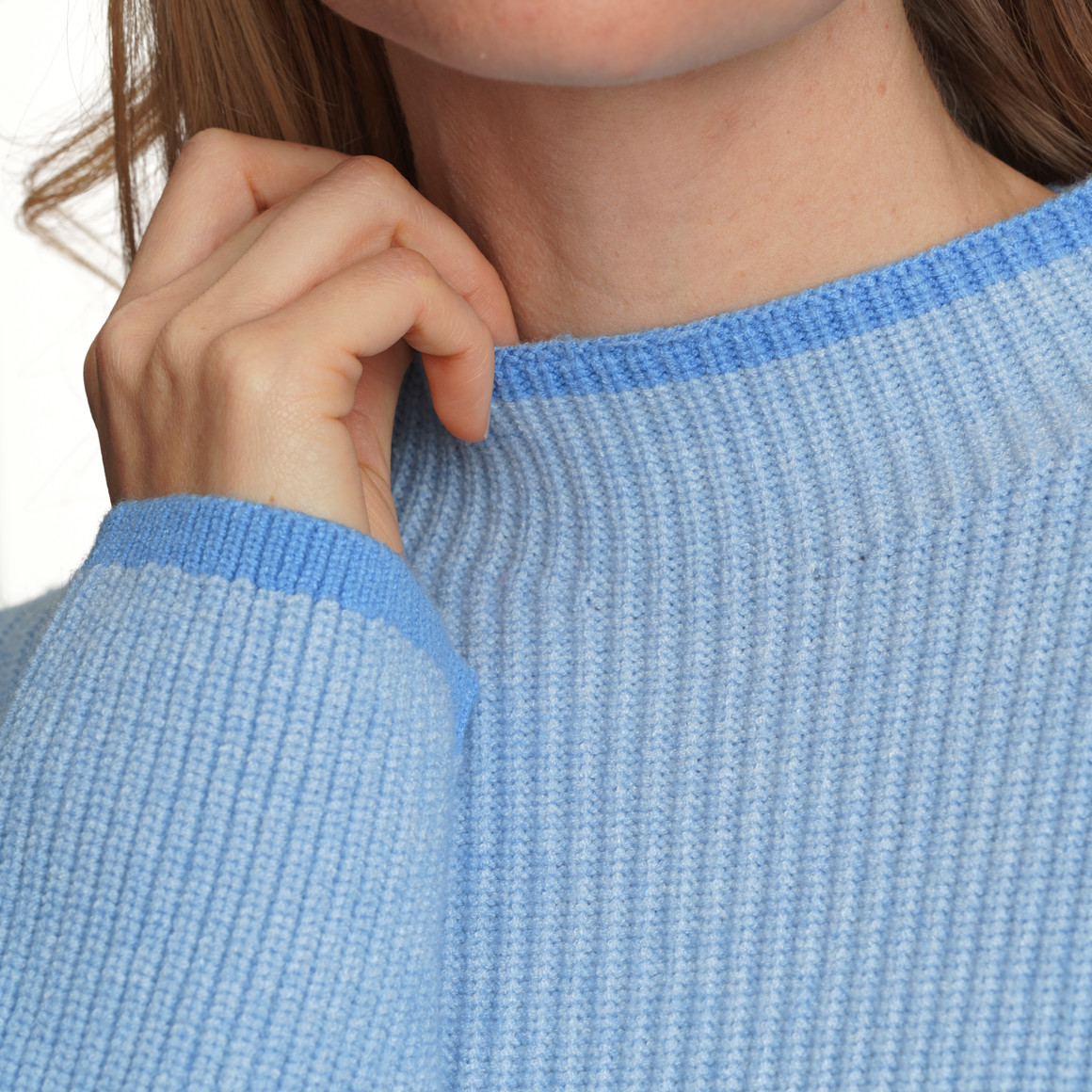 Damen Strickpullover mit Stehkragen